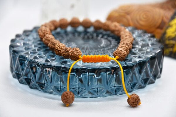 rudraksha mala bead bracelet yellow adjustable band