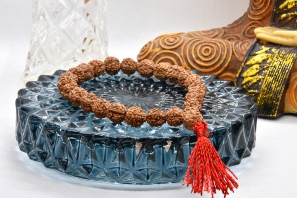 rudraksha mala bead bracelet red elasticised band