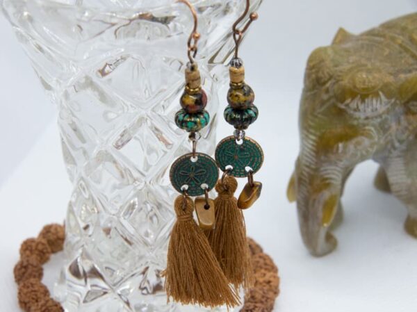 earrings boho pendant tassle hippie style