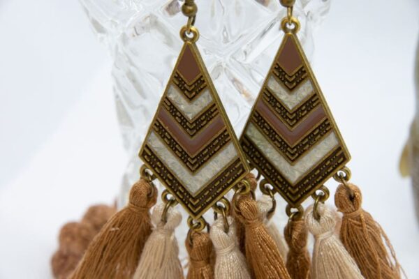 drop earrings gold boho tassle hippie style