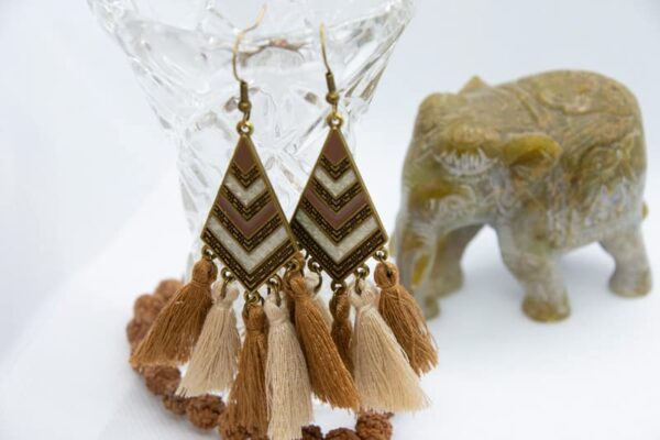 drop earrings gold boho tassle hippie style