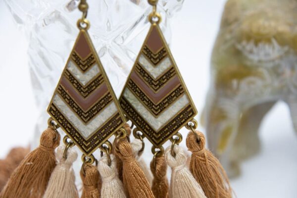 drop earrings gold boho tassle hippie style