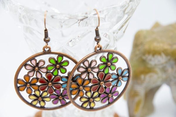 earrings boho floral hippie style