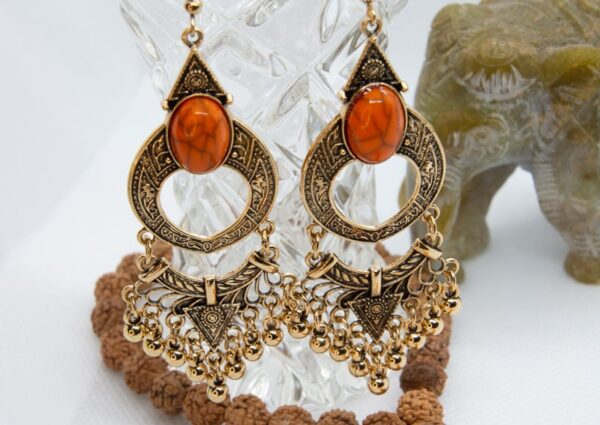 drop earrings gold boho tassle hippie style