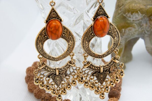 drop earrings gold boho tassle hippie style