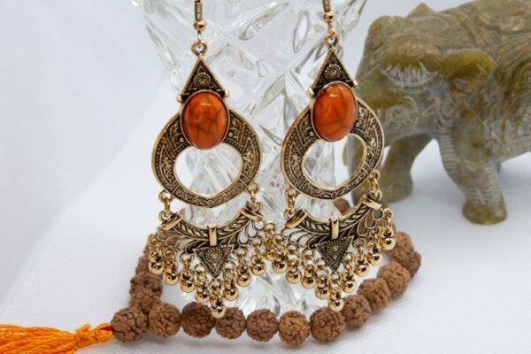 drop earrings gold boho tassle hippie style