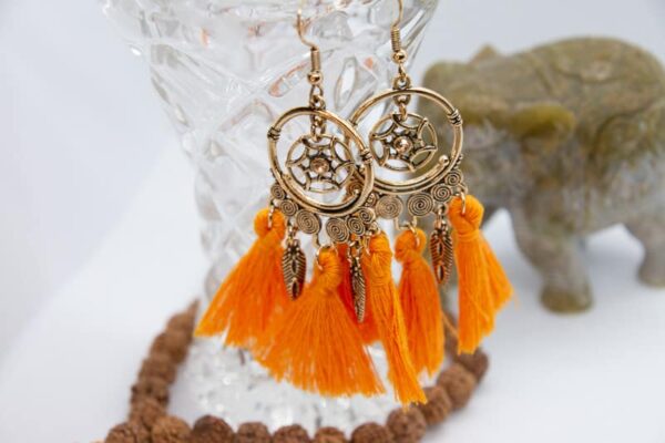 earrings boho pendant tassle hippie style