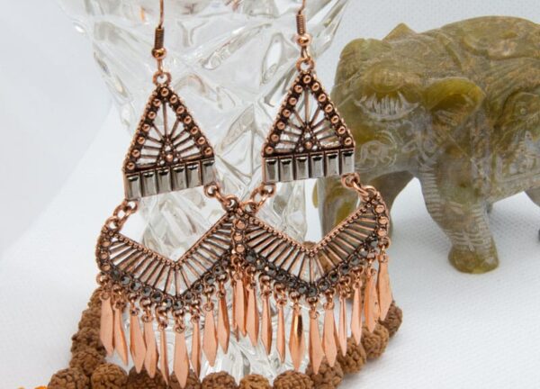 drop earrings rose gold boho tassle hippie style