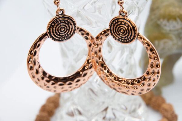 drop earrings rose gold boho hoop hippie style