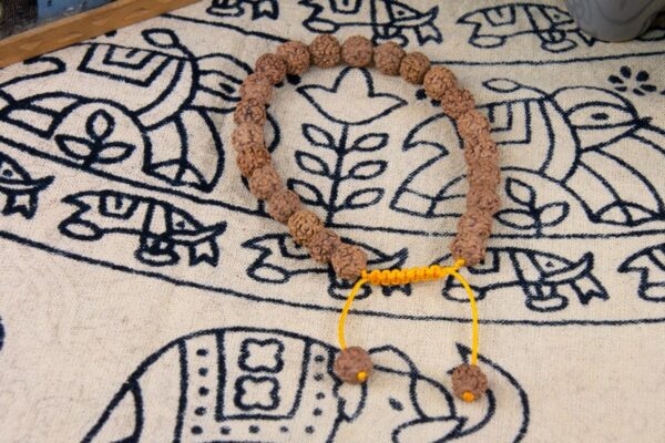 rudraksha mala bead bracelet yellow adjustable band