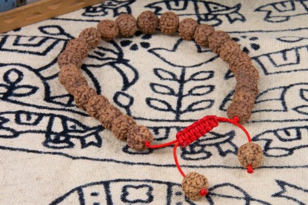 rudraksha mala bead bracelet red adjustable band