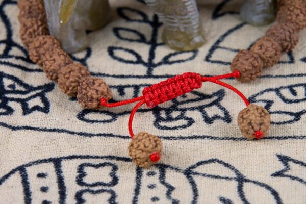 rudraksha mala bead bracelet red adjustable band