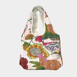 Floral Kantha Tote Bag