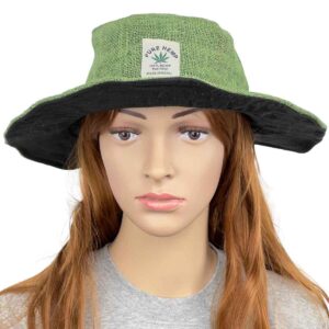 Natural Pure Hemp Sun Hat Green