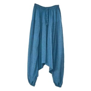 organic cotton yoga pants blue