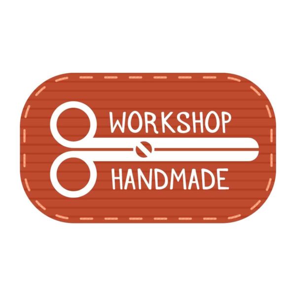 workshop handmade logo with scissors