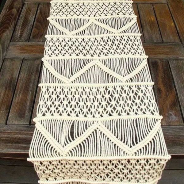 Handwoven Cotton Macrame Table Runner