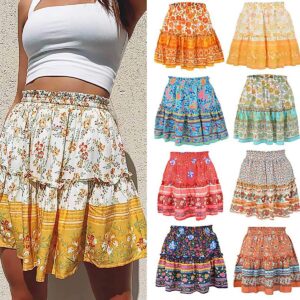 Floral Boho Mini Skirt