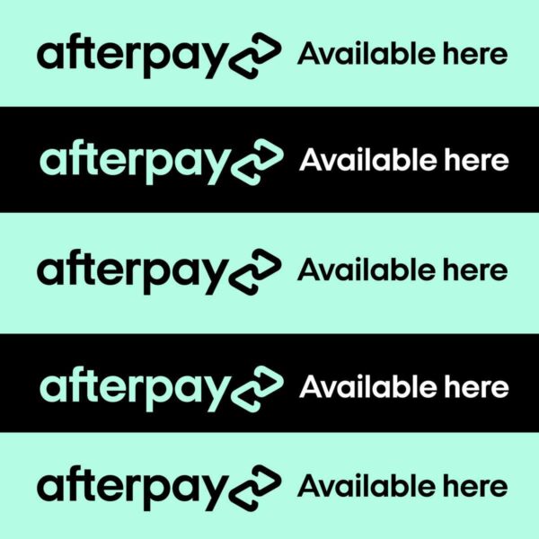 afterpay available here banner mint black