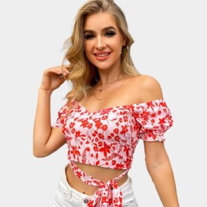boho summer floral blouse
