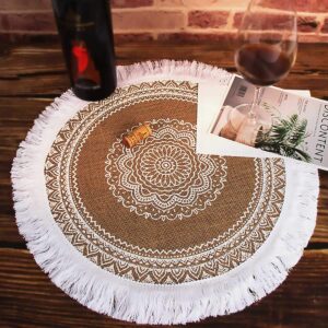 White Natural Jute Fringed Placemats