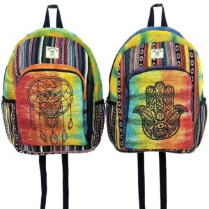 Handmade Tie-Dye Hemp Backpack